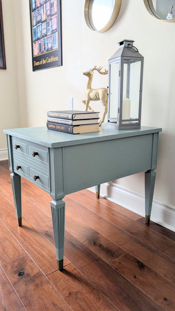 2 Vintage MCM Nightstands in Teal - photo 2