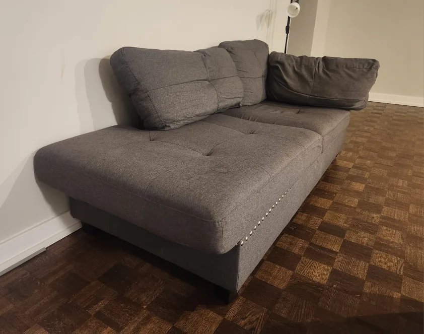 Grey Sofa with Ottoman image indicator(5)