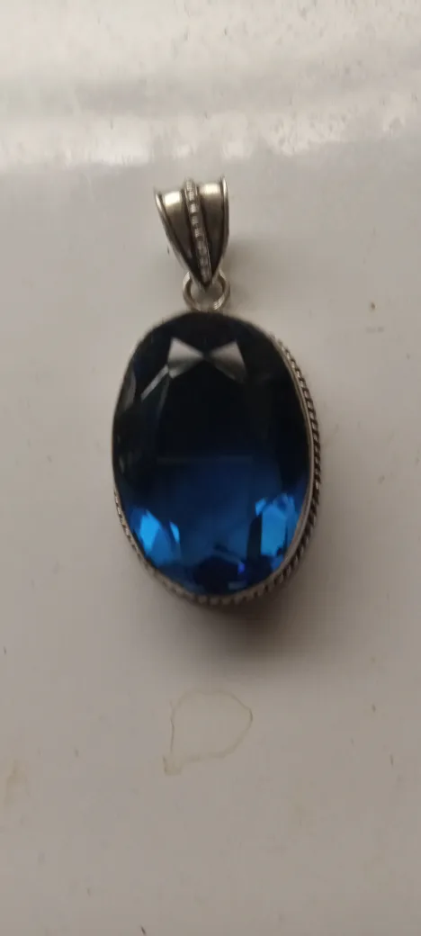 925 Silver Blue Gemstone Pendant thumbnail