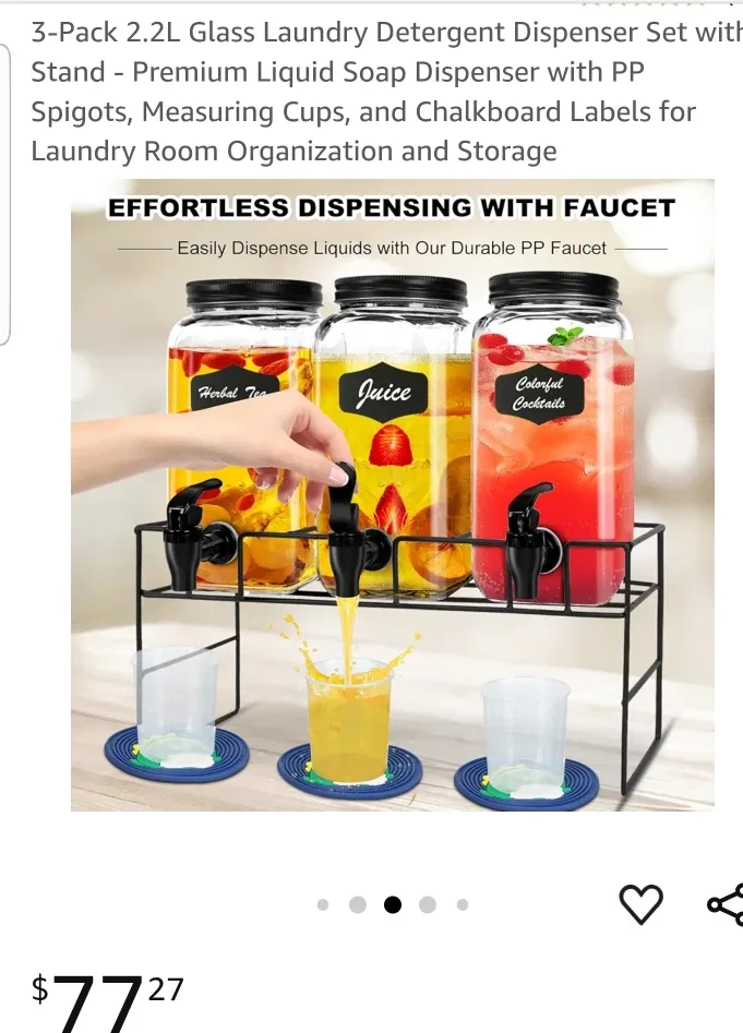 3 Pack Glass liquid Dispenser Set image indicator(4)