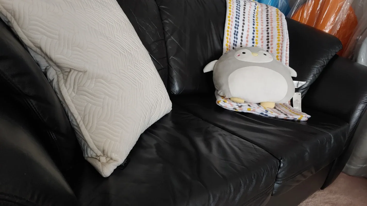 Leather Loveseat Black image indicator(2)