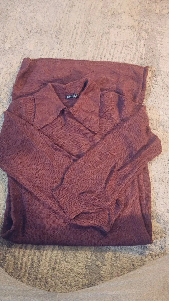 SHEIN Purple Collared Sweater Dress image indicator(2)