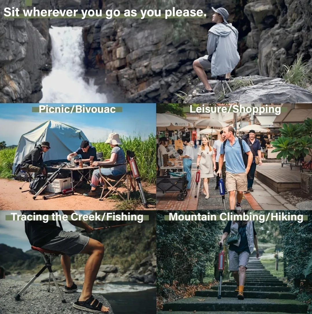 Ta-Da Chair Series 2 - Portable Walking Stick with Seat image indicator(7)