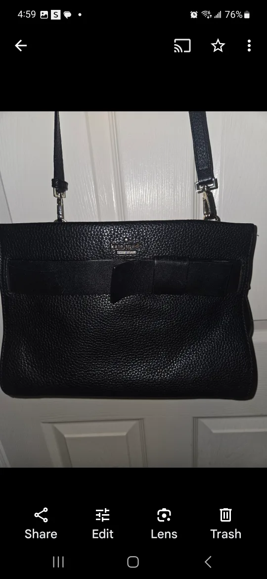 Kate Spade Black Leather Crossbody Bag thumbnail