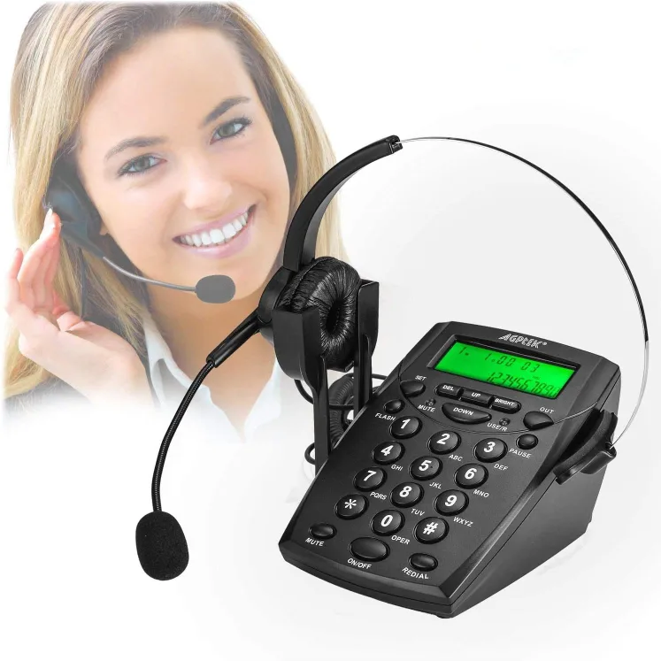 AGPTEK Call Center Dialpad Headset Telephone image indicator(5)