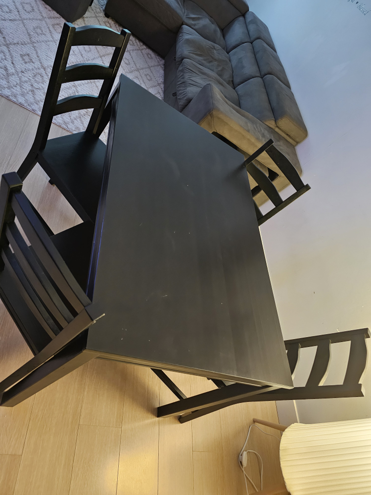 Black Dining Table and Chairs Set