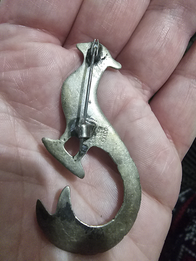 vintage Mexican Silver pheasant brooch - photo 2