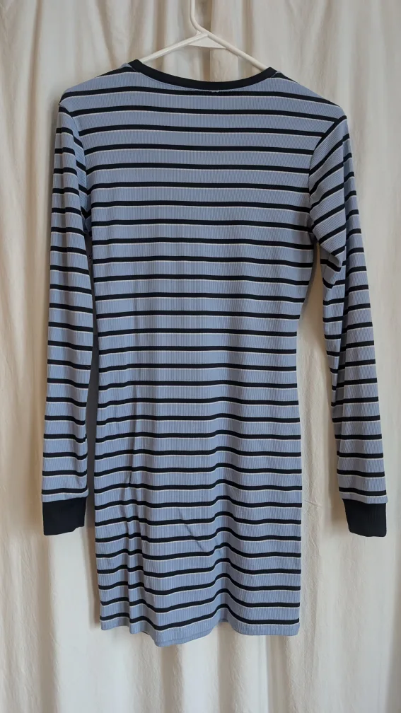 Forever 21 Blue Striped Knit Dress, Size M image indicator(2)