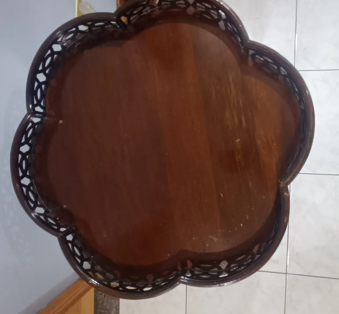 Antique Wooden Pedestal Table thumbnail