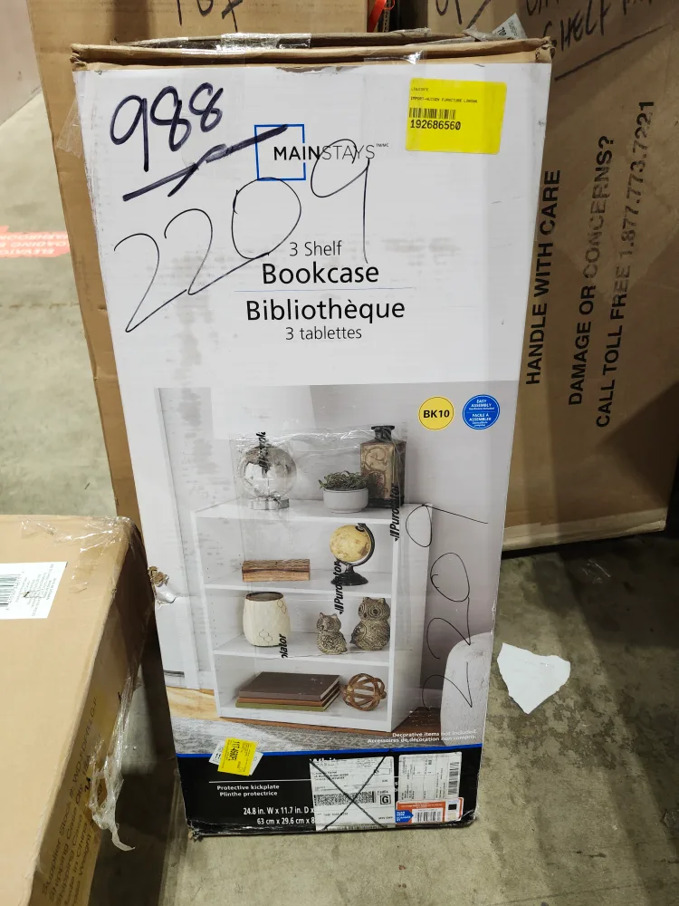 Mainstays 3-Shelf Bookcase with Adjustable Shelves image indicator(6)