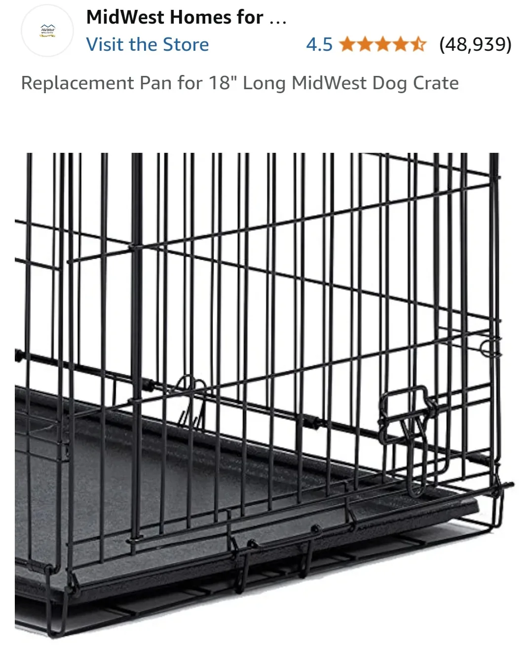 Replacement Pan for 18" Long MidWest Dog Crate image indicator(3)