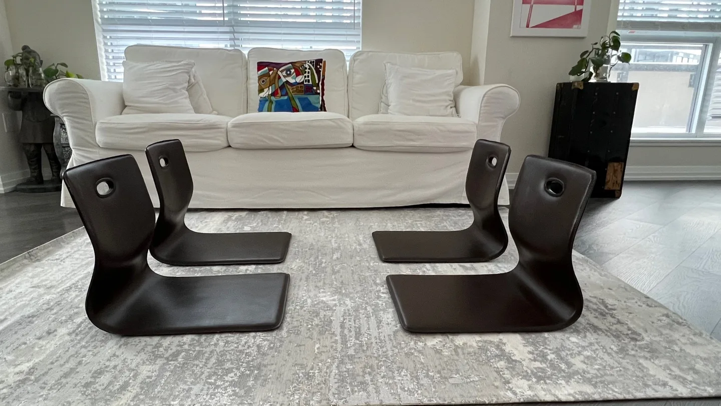 Set of 4 Brown Meditation Chairs image indicator(2)