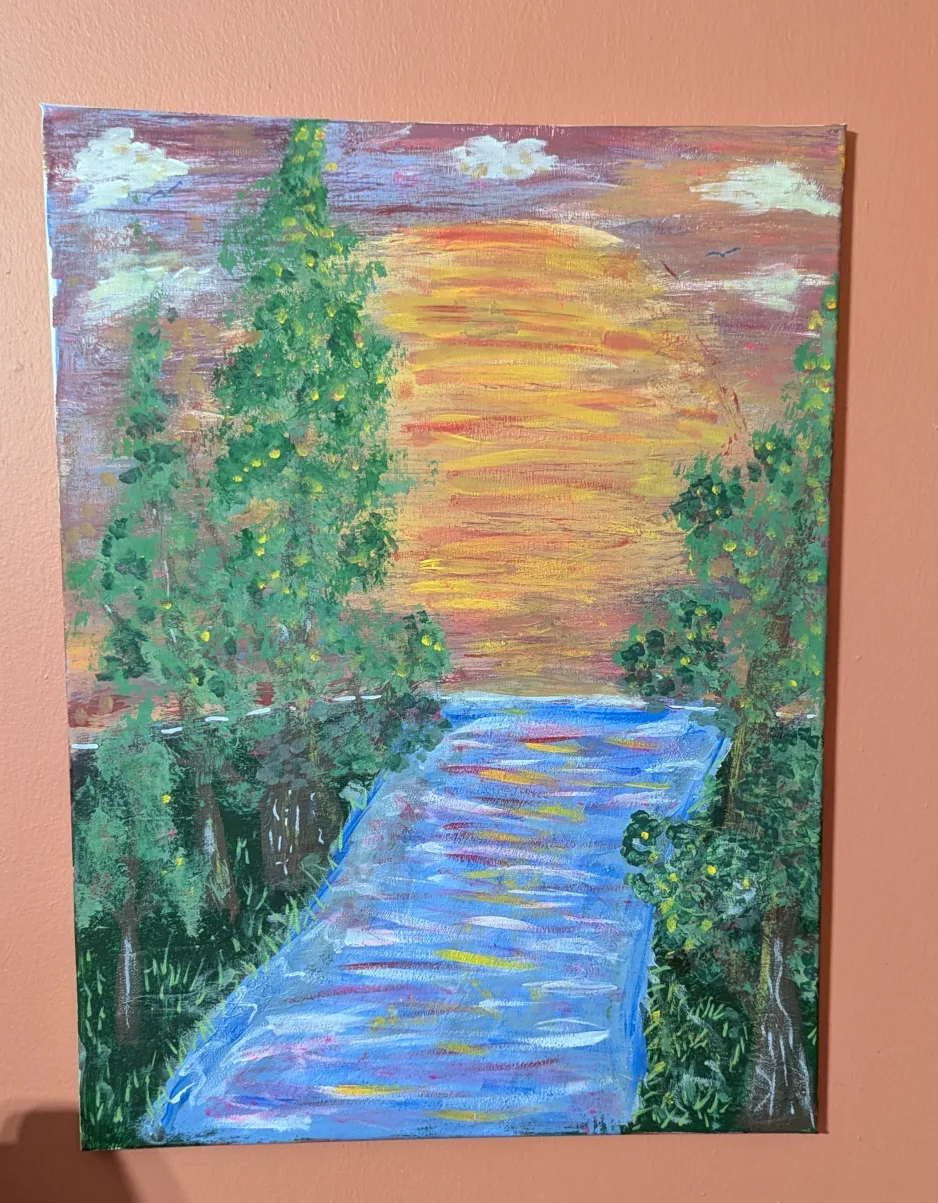 Sunset Painting on Canvas