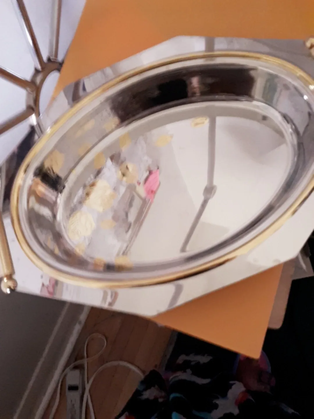 Vintage Silver Serving Platter with Lid_ designed with 24k gold image indicator(2)