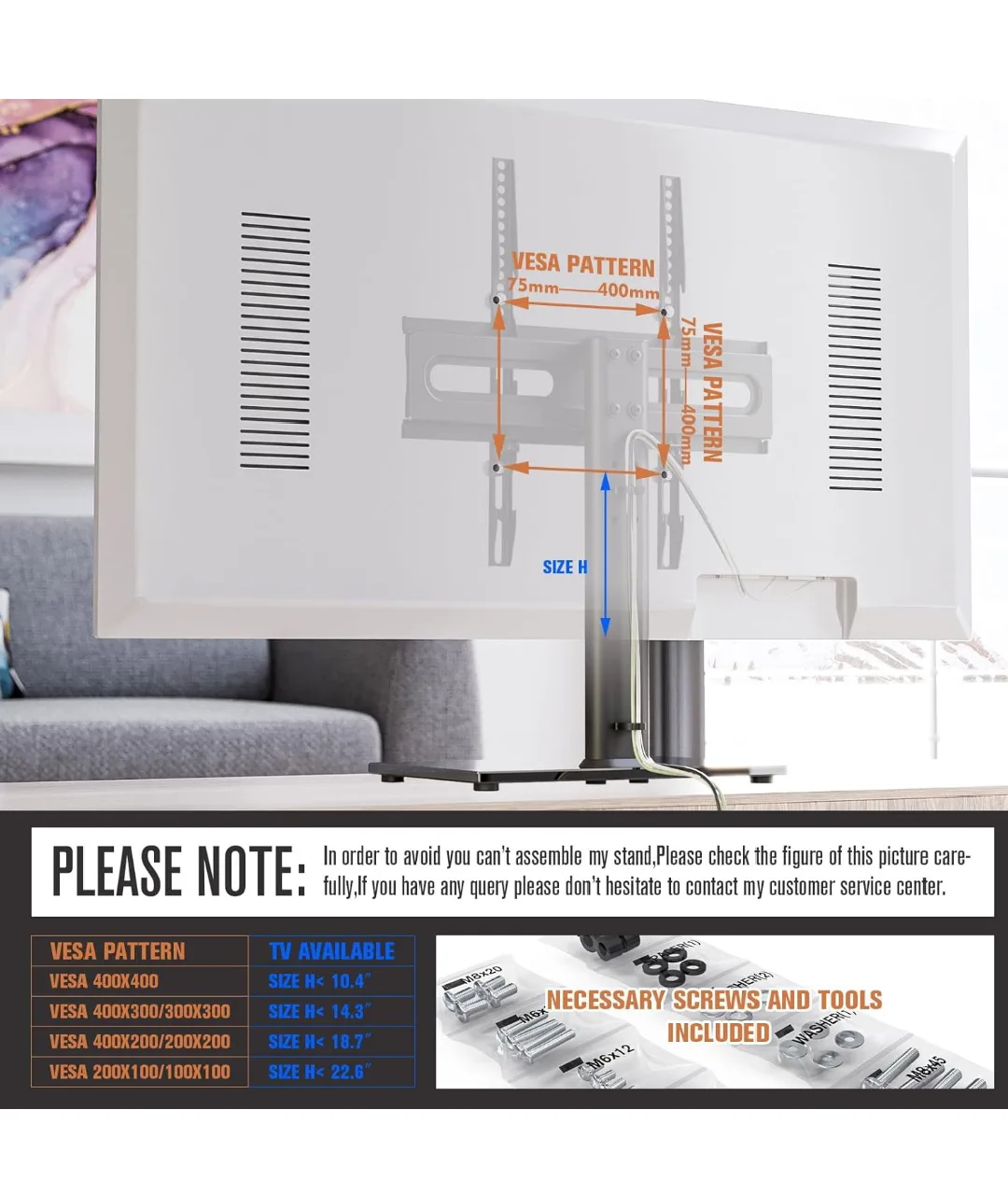 TV Stand with Height Adjustment and Shelf image indicator(7)