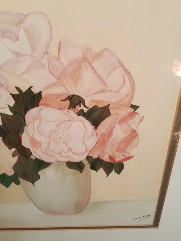 Original Old Framed Watercolour Painting - Roses image indicator(3)