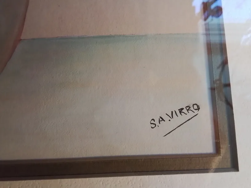 Original Old Framed Watercolour Painting - Roses image indicator(5)