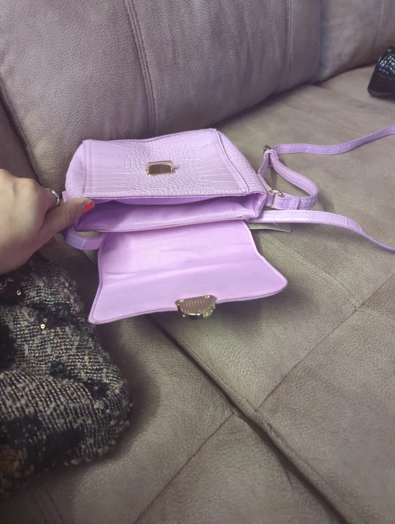 Pink Faux Leather Crossbody Bag image indicator(2)