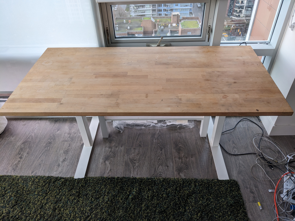 IKEA Standing Desk with Solid Wood Top