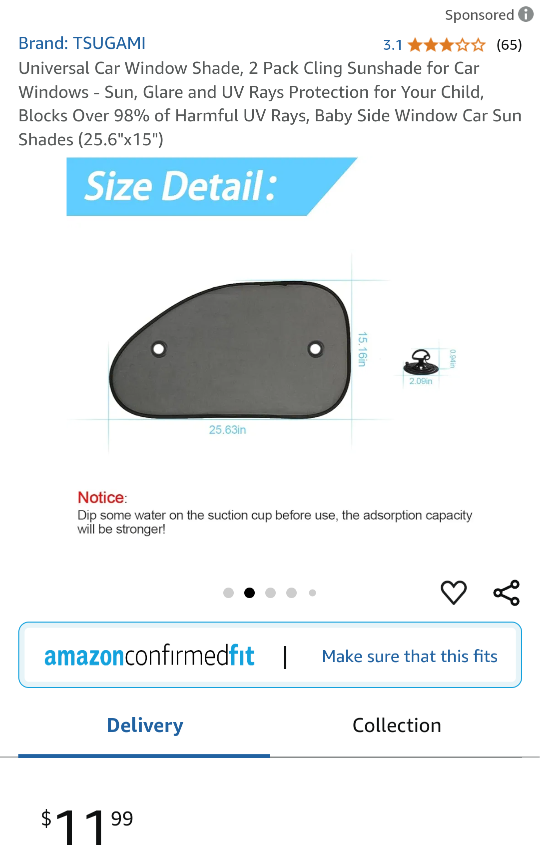 2 Pack Car Window Shade Sunshade for Car Windows - photo 2