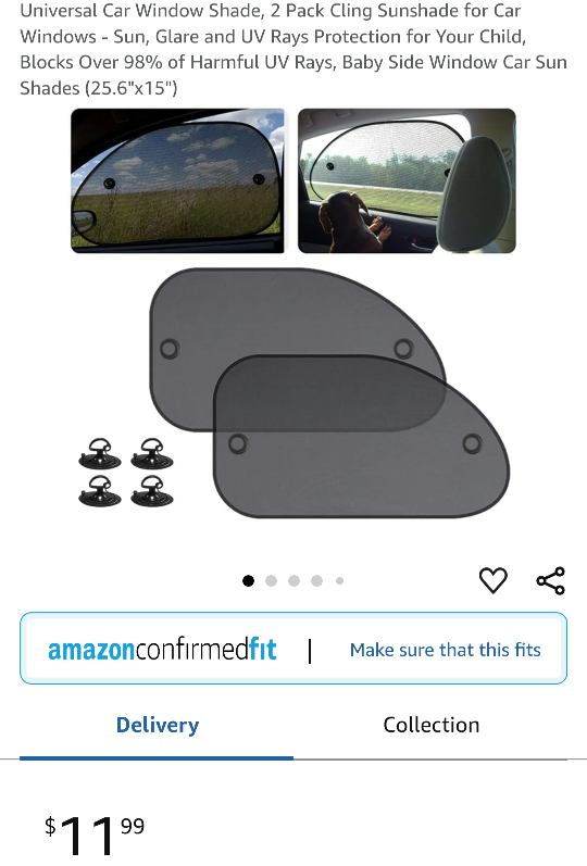 2 Pack Car Window Shade Sunshade for Car Windows - photo 3