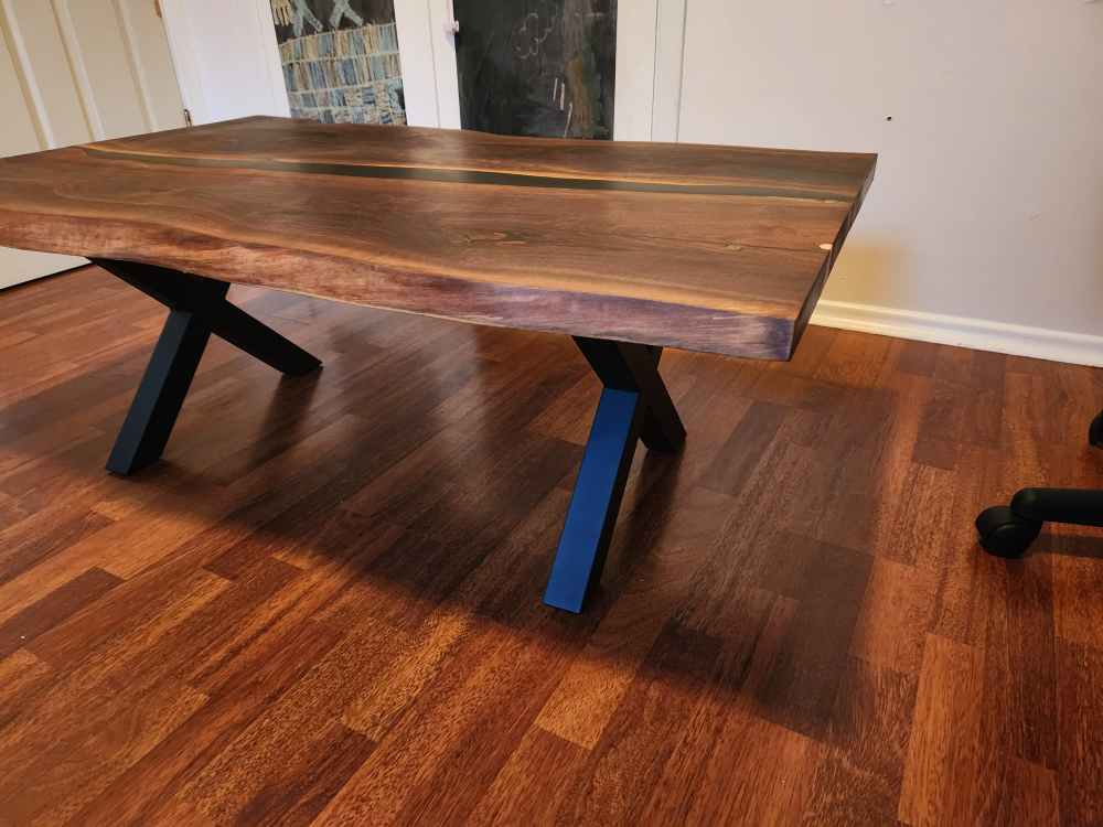 Live Edge Walnut Coffee Table with Epoxy - photo 2
