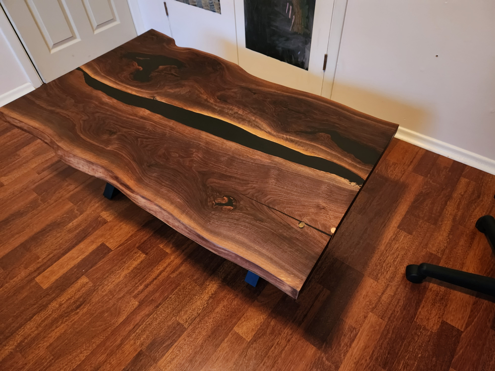 Live Edge Walnut Coffee Table with Epoxy - photo 3