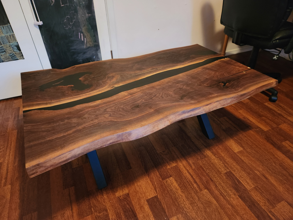 Live Edge Walnut Coffee Table with Epoxy - photo 5