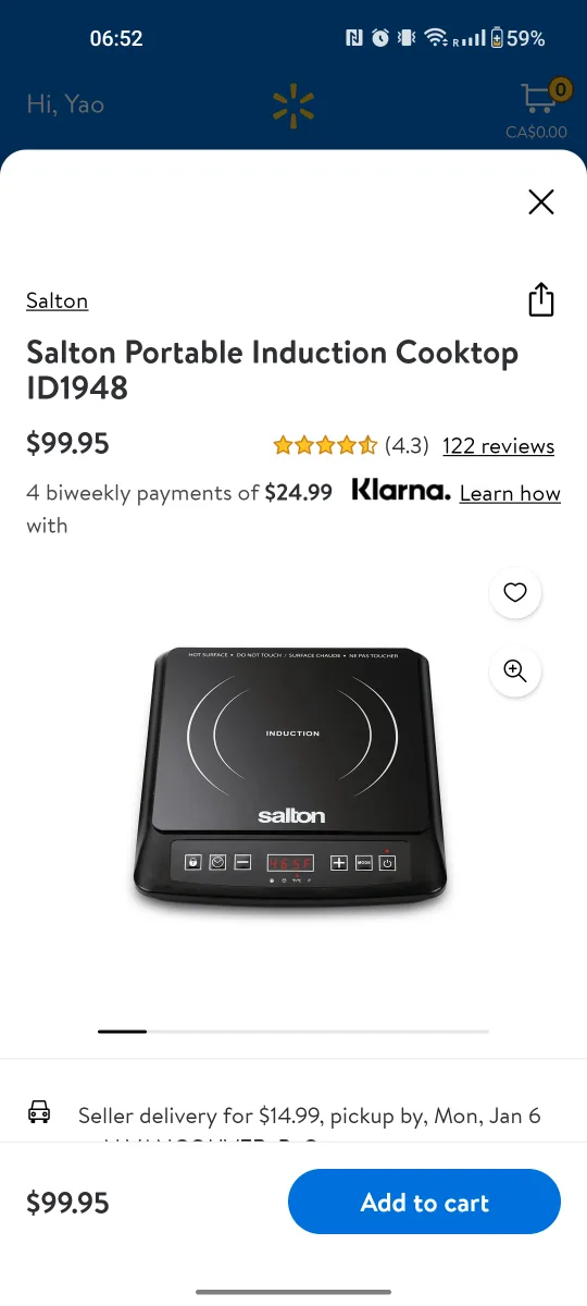 Salton Induction Cooktop ID1948 thumbnail