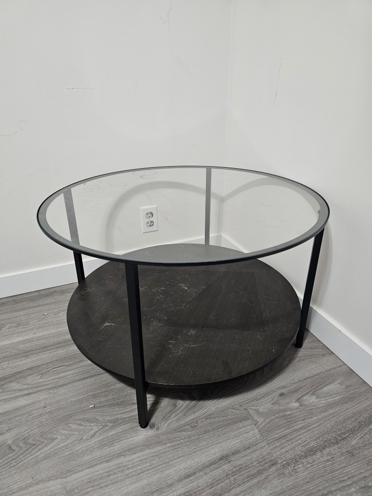 Glass Coffee Table with Shelf
