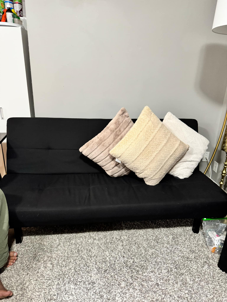 Black Futon Sofa - MOVING NEED IT GONE ASAP