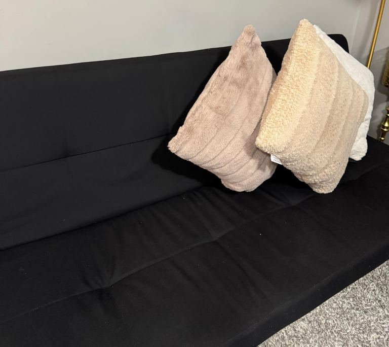 Black Futon Sofa - MOVING NEED IT GONE ASAP - photo 2