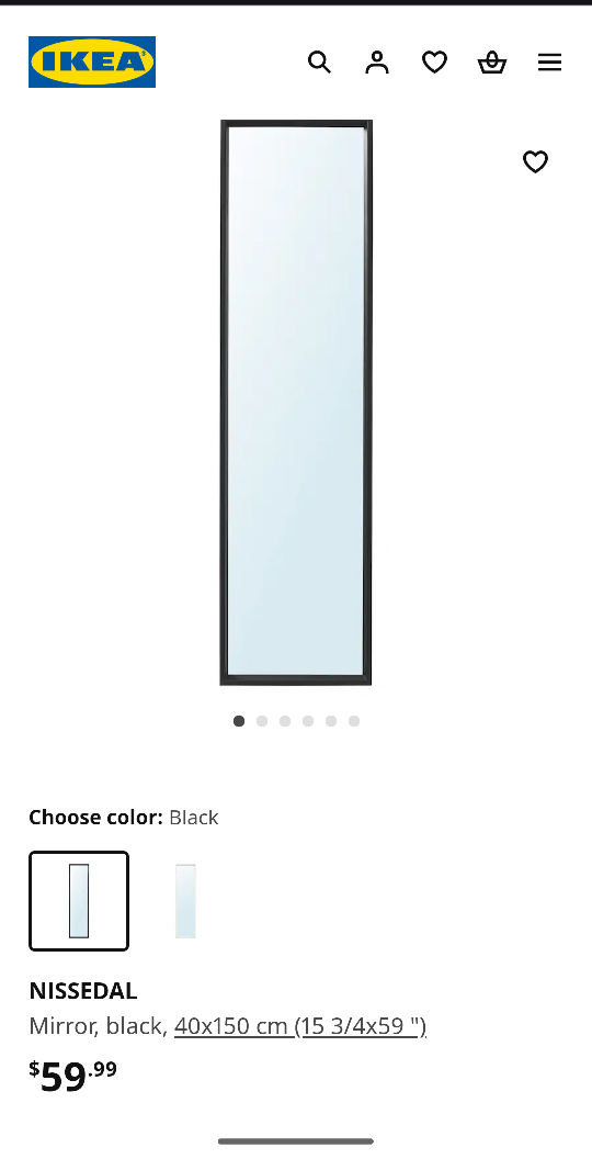 IKEA NISSEDAL Mirror - Black