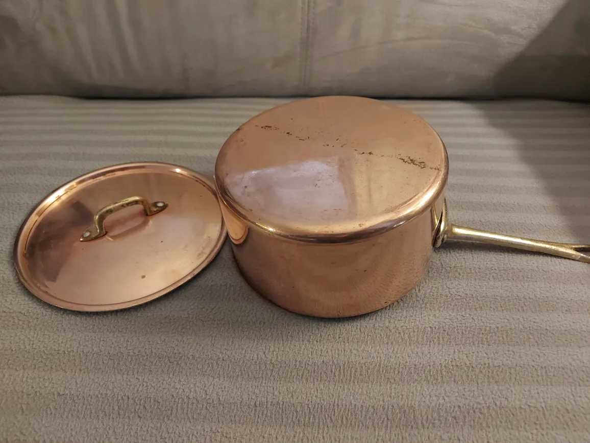 Vintage Copper Sauce Pan with Lid image indicator(5)