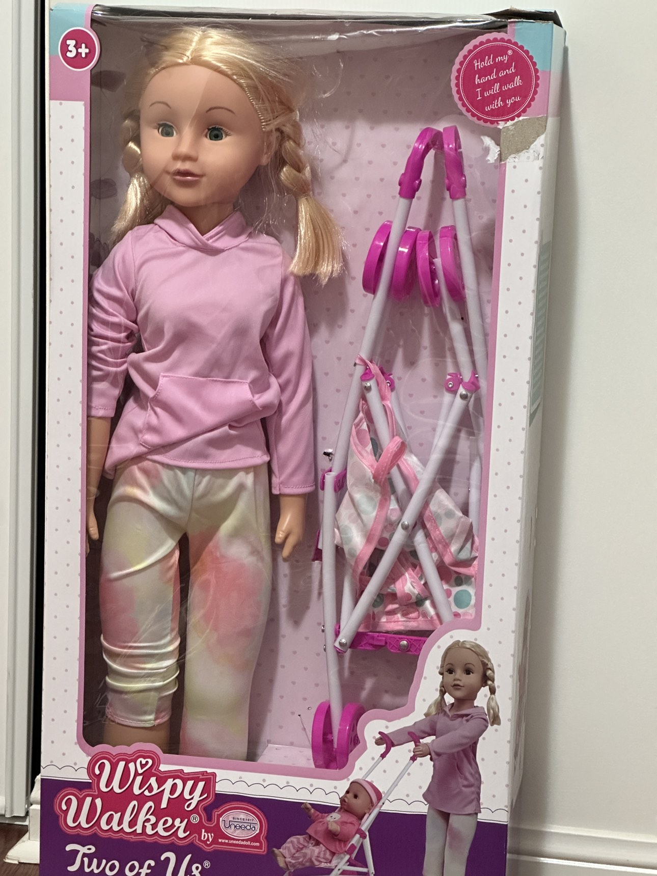 Big doll with stroller 27 inches tall