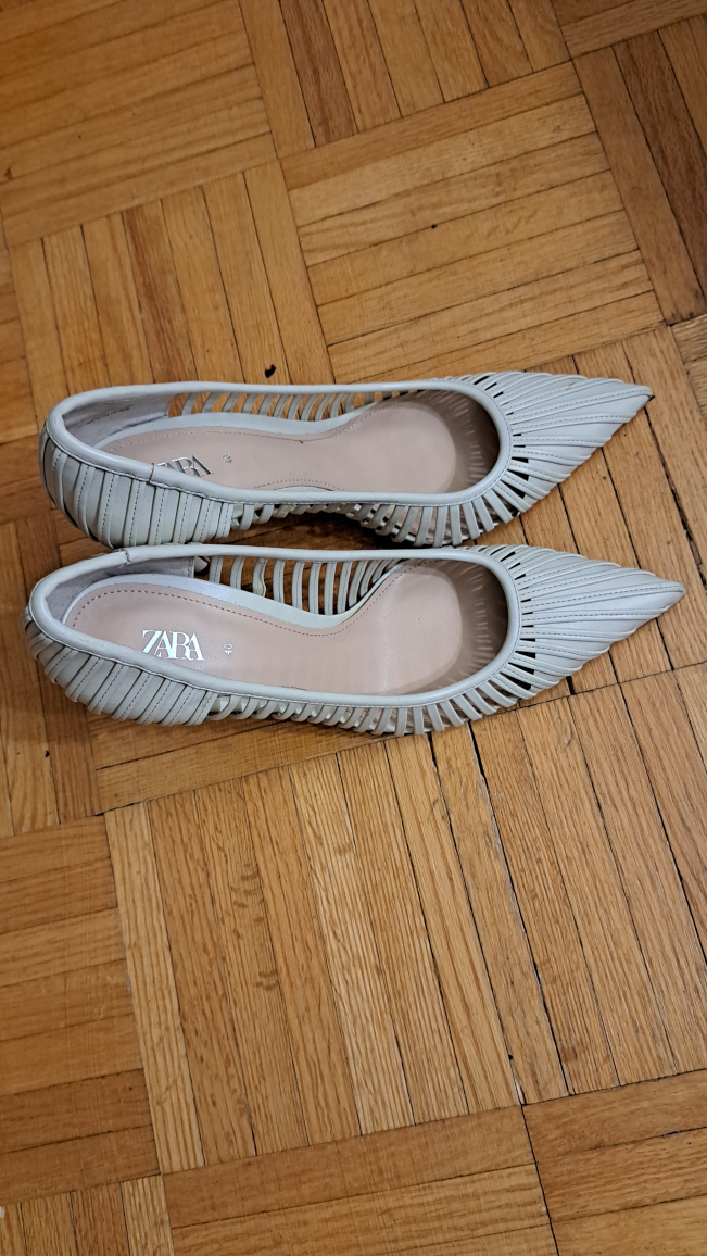 Zara White Cutout Heels