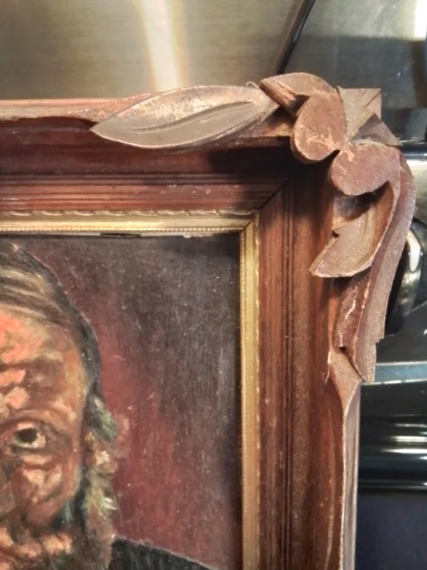 Signed Framed Vintage Oil Portrait Painting image indicator(7)