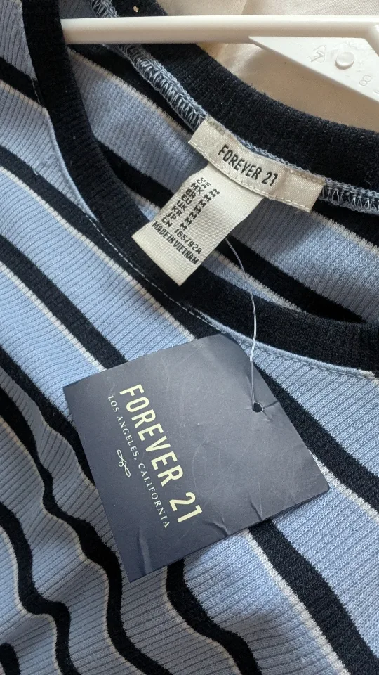 Forever 21 Blue Striped Knit Dress, Size M image indicator(3)