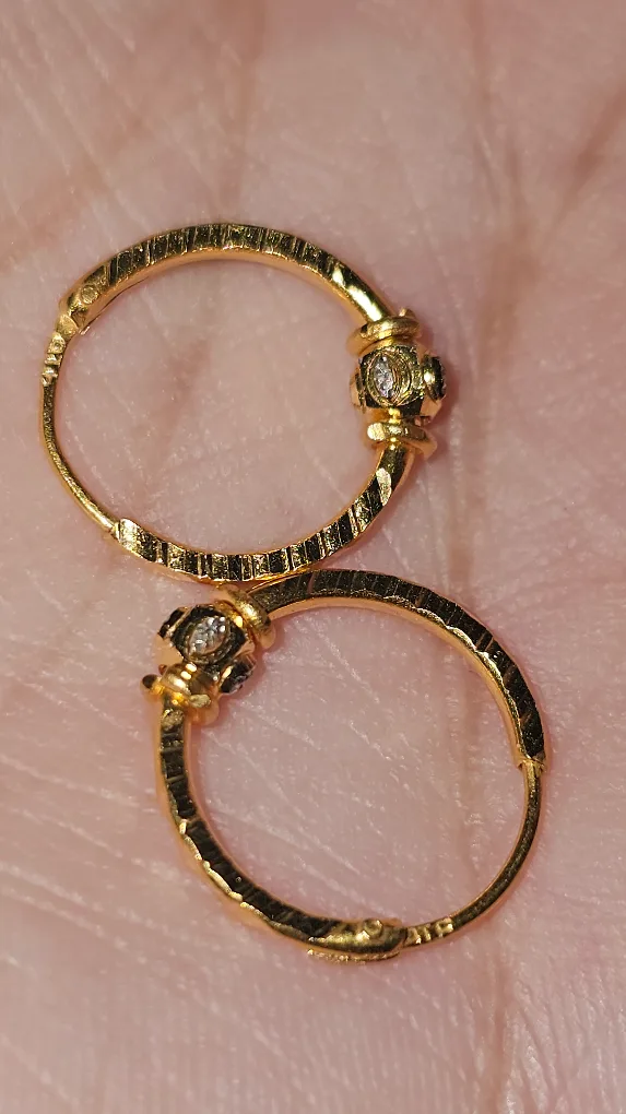 22 Karat Real Gold Hoop Earrings (Dubai Jwellers) image indicator(2)