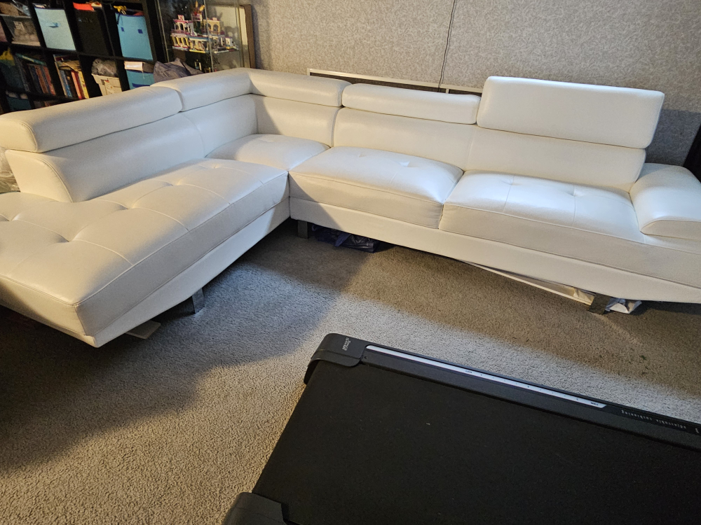 White Leather Sectional Sofa