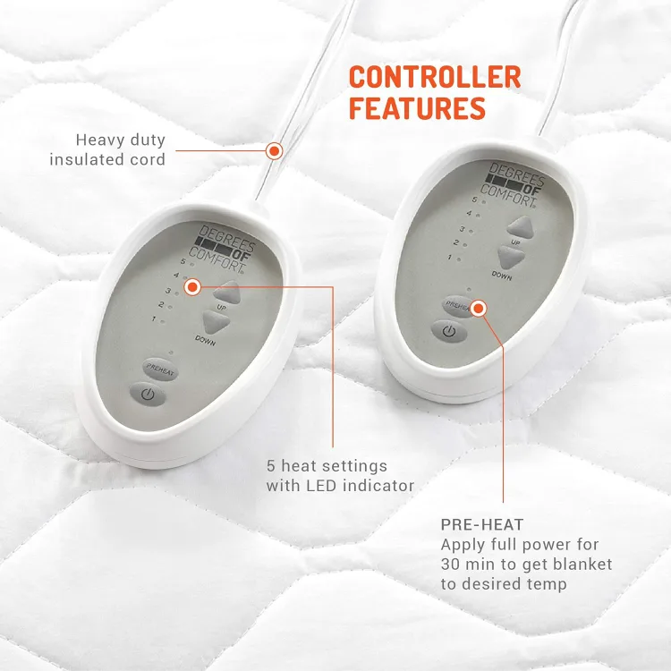 Electric mattress pad with Dual Controllers image indicator(2)