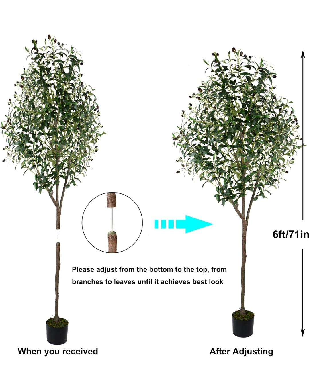 Brand New Artificial Olive Tree 6 ft - photo 2