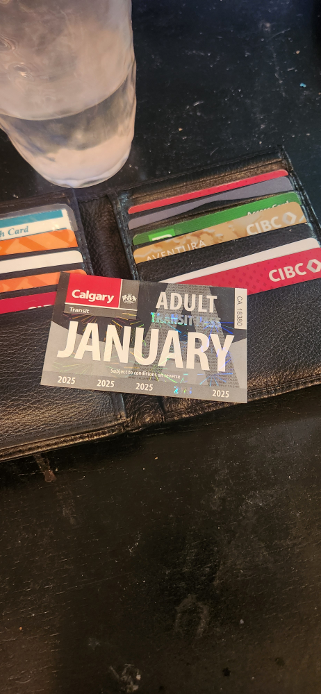 Calgary Transit January Adult Pass