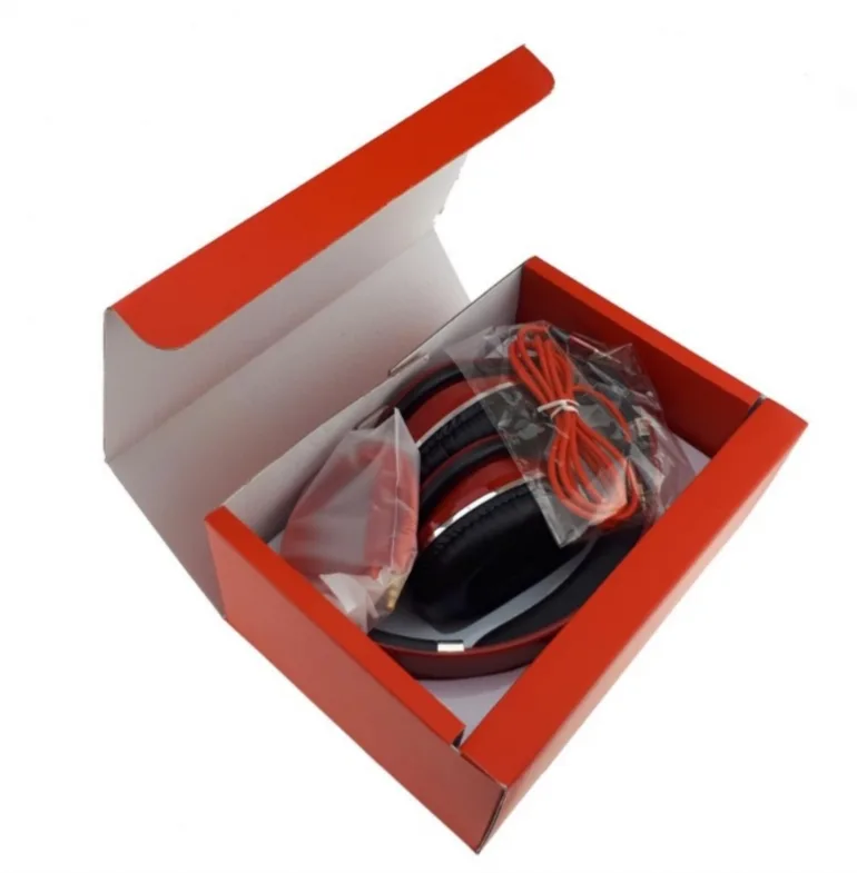 Brand new wired foldable headphones in box. image indicator(4)