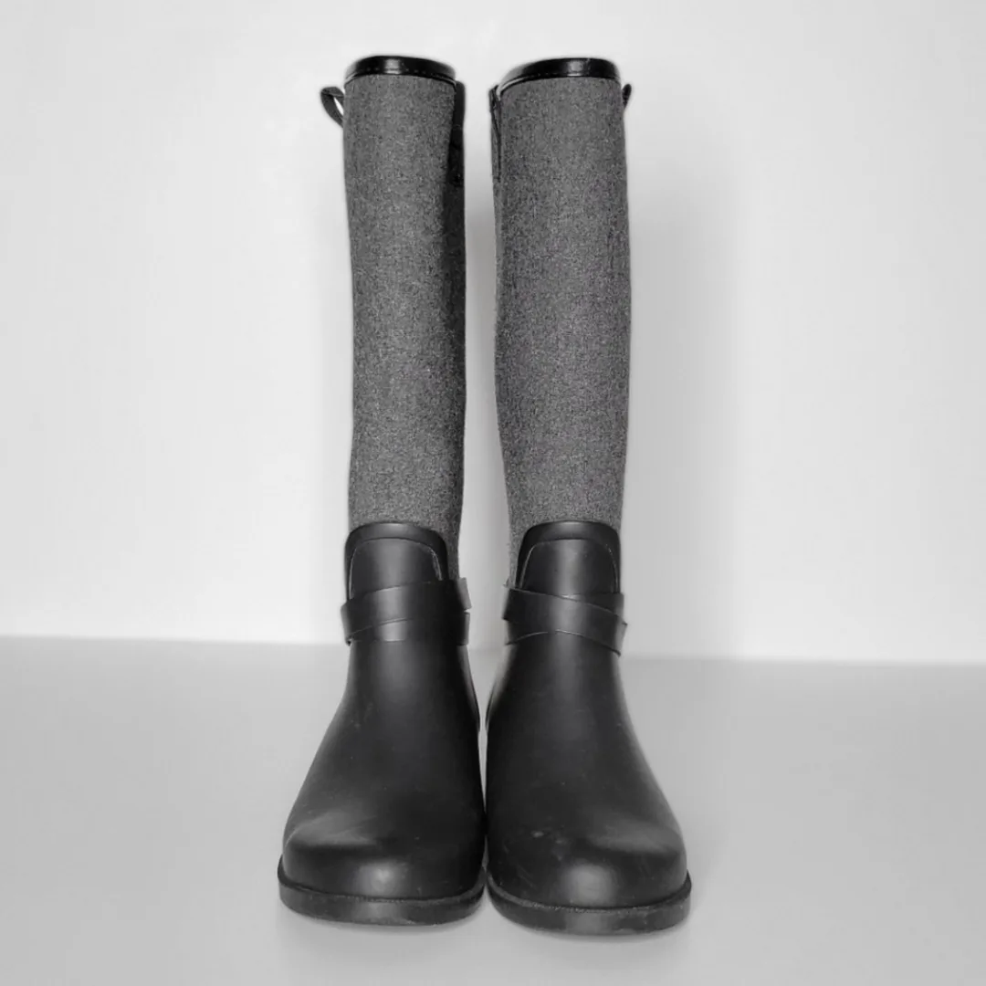 Canadiana Black & Grey Equestrian Style Rubber Boots image indicator(2)