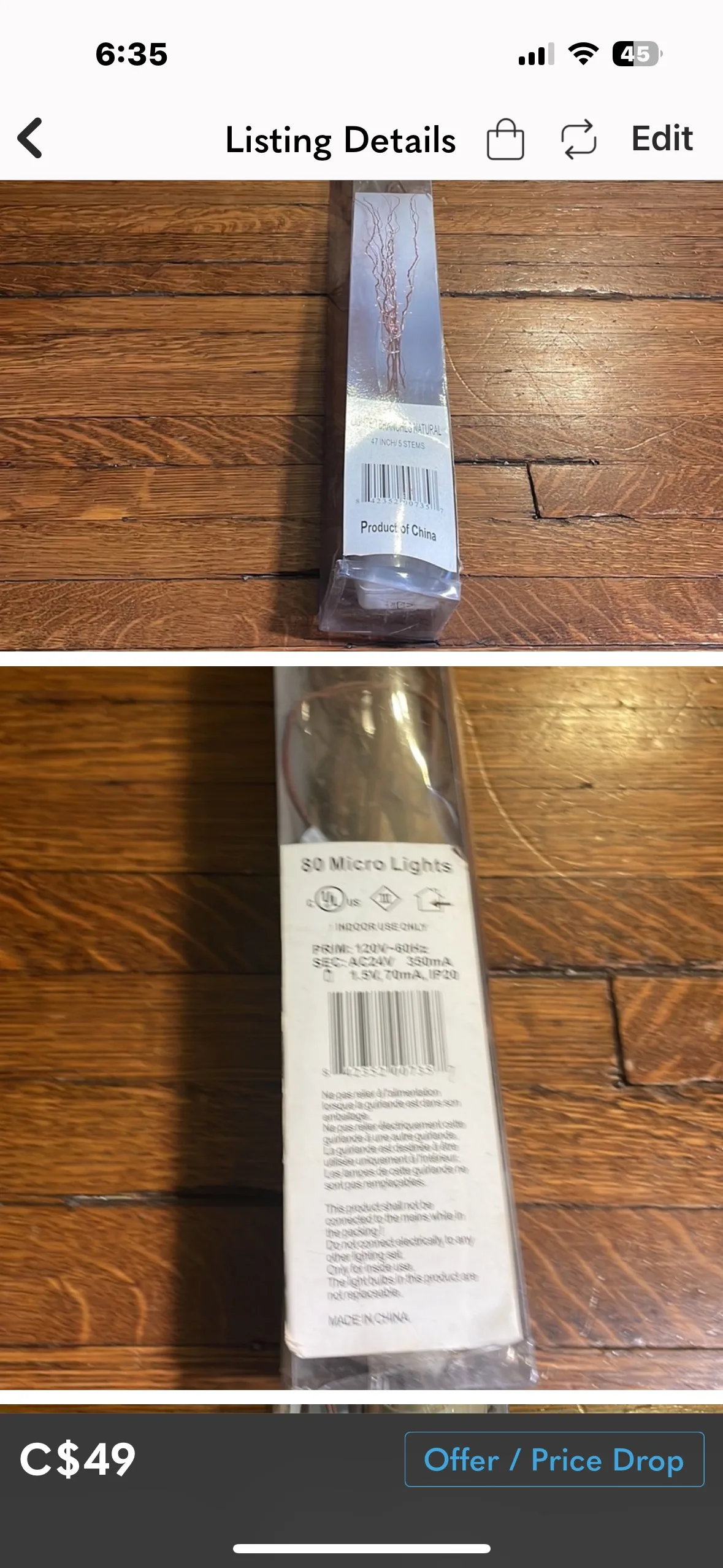 5 Branches Set of 50 Micro Lights 47” image indicator(3)