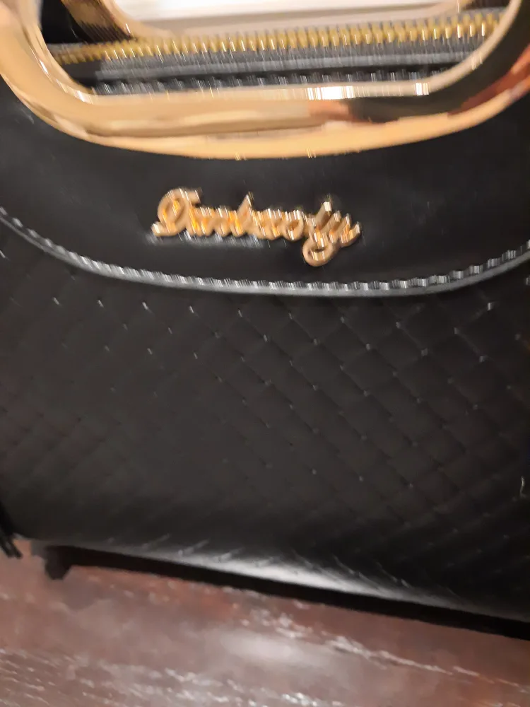 Black Handbag with strap and Scarf image indicator(3)