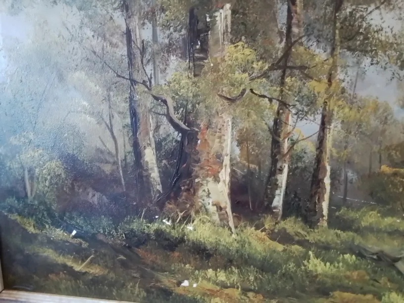 Large Framed Waterfall Oil Painting image indicator(4)