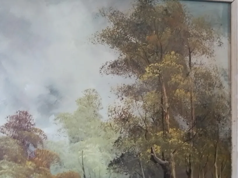 Large Framed Waterfall Oil Painting image indicator(6)