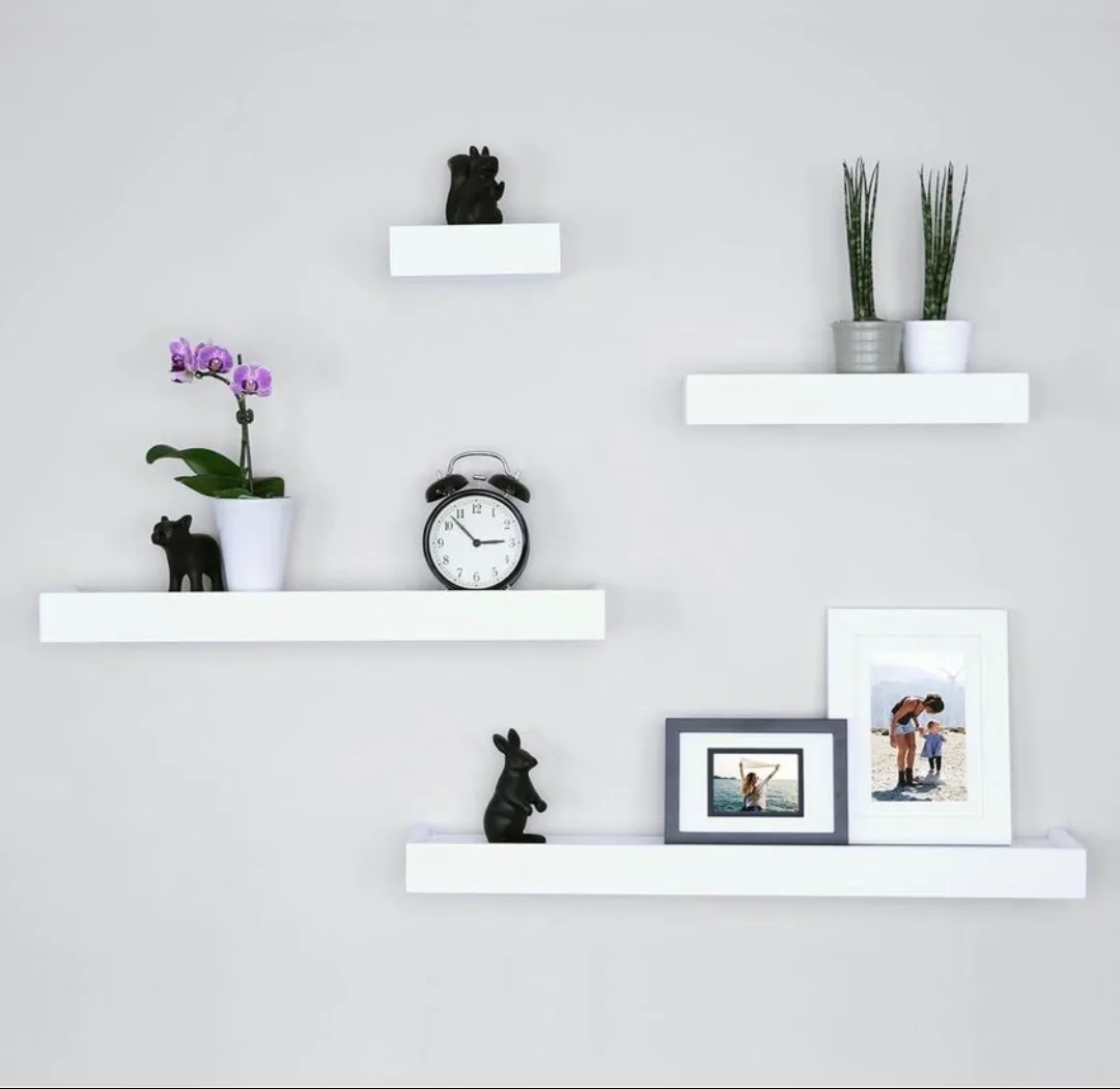 Set of 4 White Floating Shelves thumbnail